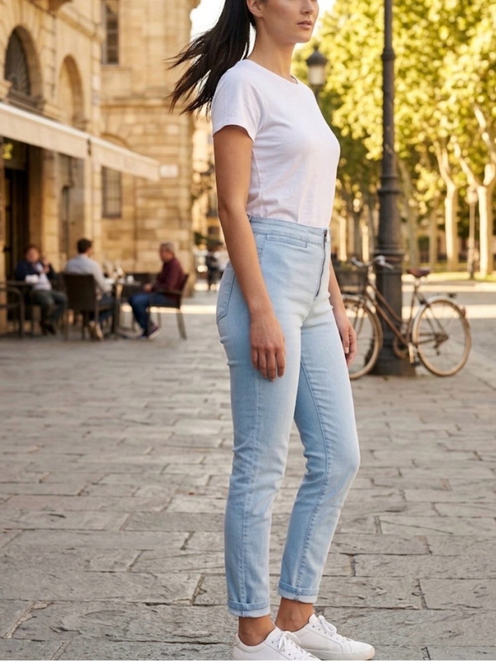 Guess Light Blue High-Rise Ankle Skinny Jeans
